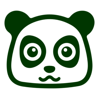 Adorable Cute Panda Decal (Dark Green)